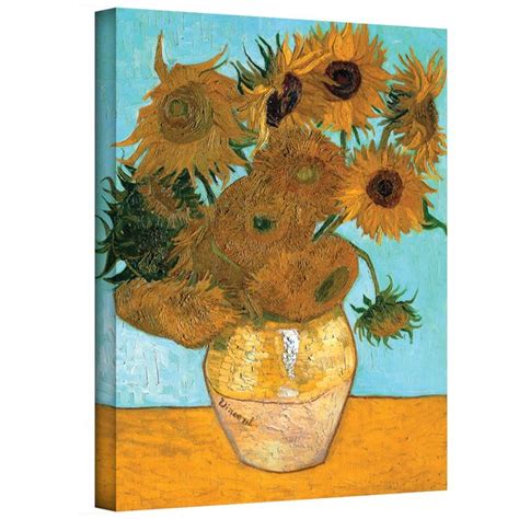 Vault W Artwork Vase With Twelve Sunflowers On Canvas By Vincent Van