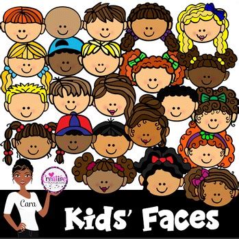 Clip Art~ Kids' Faces by Cara's Creative Playground | TPT