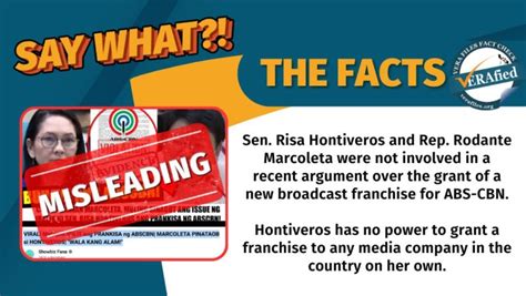 Vera Files Fact Check Hontiveros Did Not Grant Abs Cbn A New Franchise