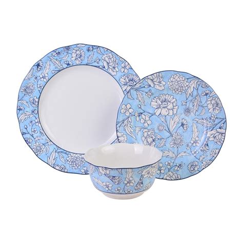 Reviews For 222 Fifth Clermont 12 Piece Porcelain Light Blue Dinnerware
