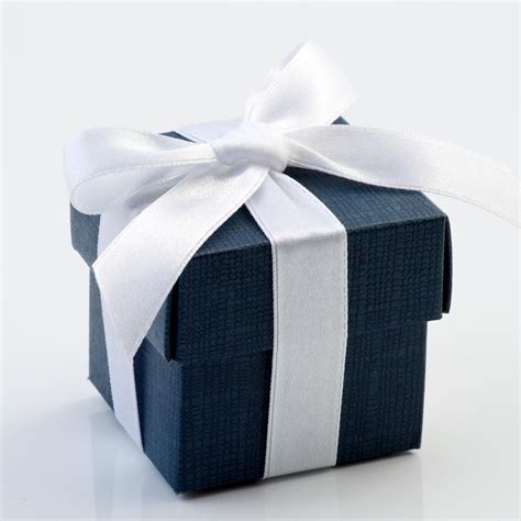 Navy Silk Favour Box Uk Wedding Favours