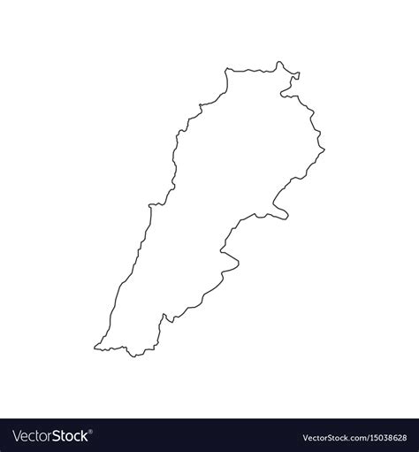 Lebanon map silhouette Royalty Free Vector Image