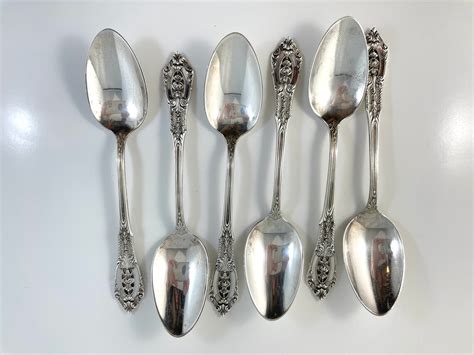 Sterling Wallace Rose Point Tea Spoons Set Of 6 Antique Etsy