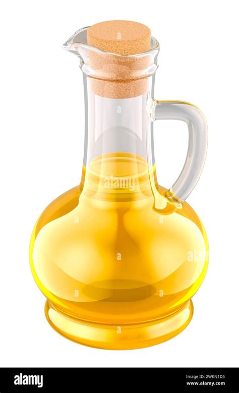 Glass Bottle Of Yellow Oil With A Cork Bottle Of Cooking Oil 3d