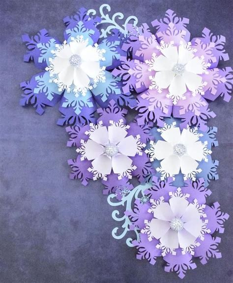 Large Paper Snowflakes Template Diy Giant Paper Flowers Etsy Artofit