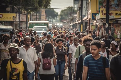 Gran Cantidad De Personas En Una Calle Concurrida En Una Ciudad