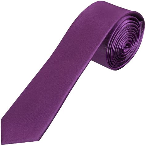 Plain Cadburys Purple Satin Silk Skinny Men S Tie