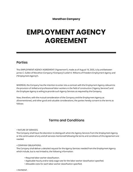 Recruitment Agency Agreement Template Google Docs Word Apple Pages