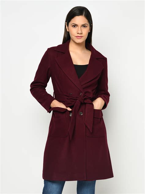 Burgundy Solid Wool Coat Owncraft Online Woolen Clothing Store