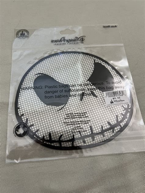 Disney Parks Nightmare Before Christmas Jack Skellington Car Window