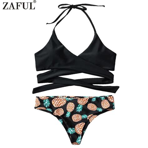 Aliexpress Buy Zaful Pineapple Bikini Wrap Bandage Bikini Set