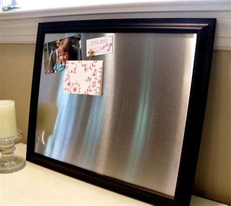 Large Framed Magnetic Bulletin Board Memo Board Stainless Etsy