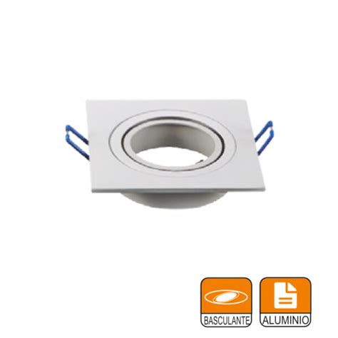 Aros Para Dicroica Basculante Aluminio Cuadrado Blanco Doble Y Triple