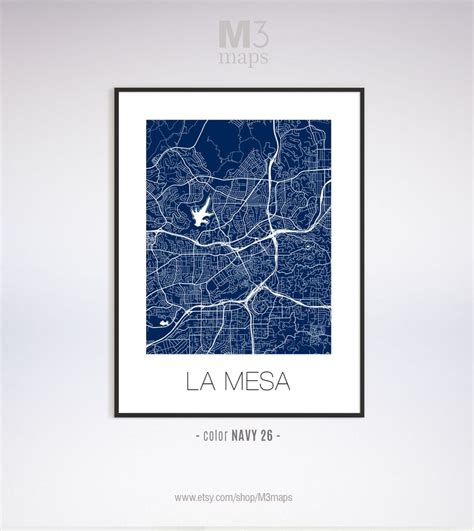 La Mesa California La Mesa Ca Map La Mesa Map La Mesa Etsy