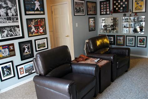 Framed Collage Sports Memorabilia Home Living Room Decor Rustic