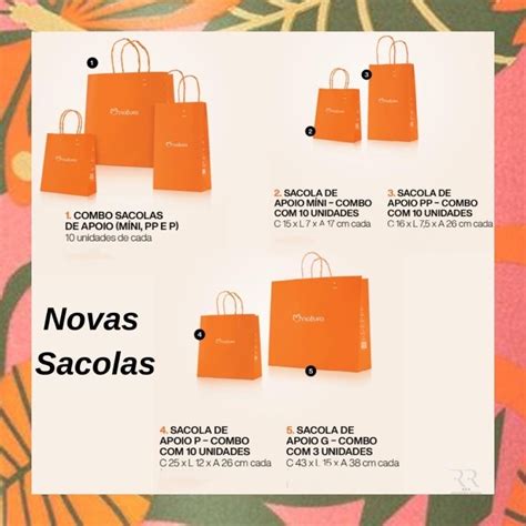 Kit Sacolas De Presente Natura Tamanhos Variados Mini Pp P Modelo