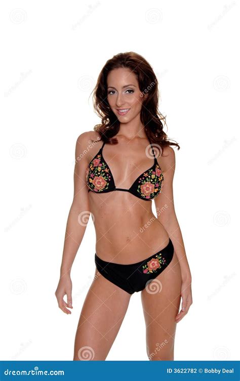 Bikini Floral Noir Photo Stock Image Du Rester Mode 3622782
