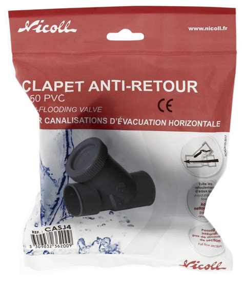 Nicoll Clapet Anti Retour Pvc Femelle Femelle Diam Tre Mm Longueur