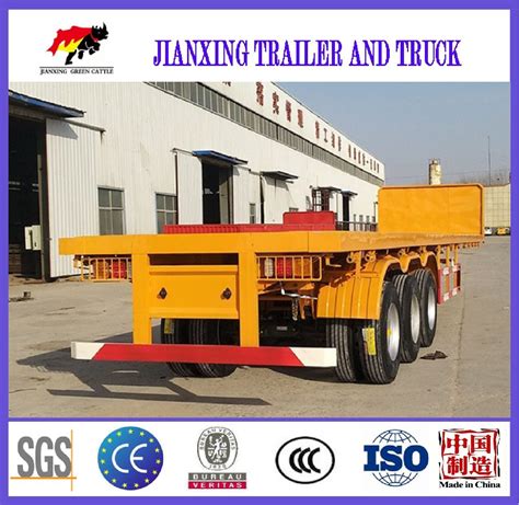 Factory Provide 40 Feet 3axle Flat Bed Container Trailers Flatbed