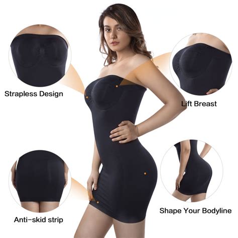 Md Womens Strapless Shaperwear Full Body Slip Seamless Targeted Firm