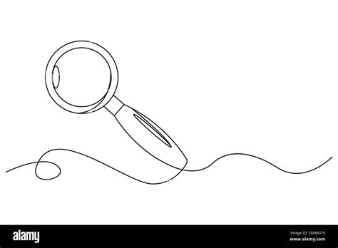 Minimalist Line Art Magnifying Glass With Flowing Line Stock Vector Image And Art Alamy