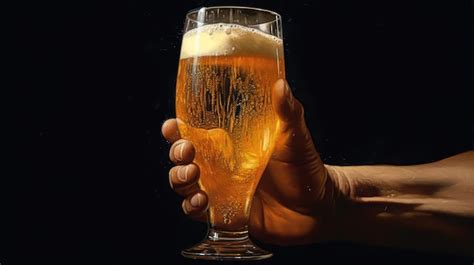 Premium Ai Image A Hand Holding A Glass Of Beer