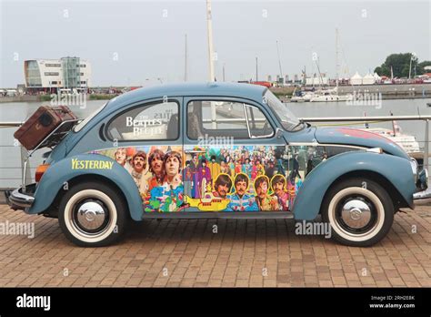 Beatles Decorated Classic Volkswagen Beetle At Dutch Car Show In