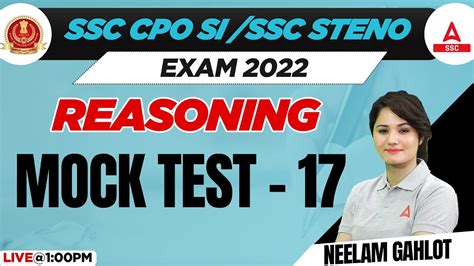 Ssc Cpo Si Ssc Steno Cpo Reasoning By Neelam Gahlot Ssc Cpo