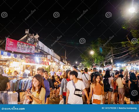 Tourist Come To Chatuchak Night Market for Shopping Editorial Stock ...