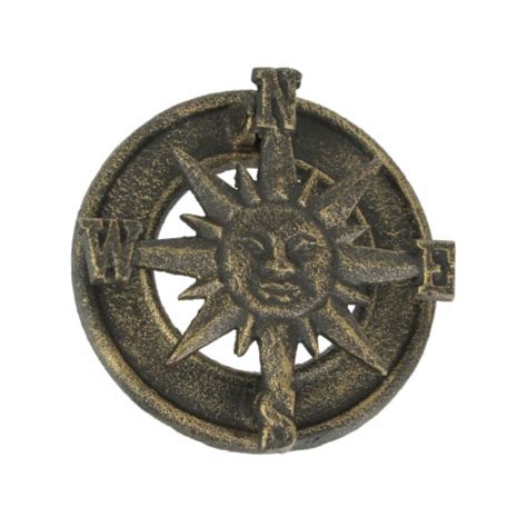 Bronze Cast Iron Decorative Sun Nautical Compass Rose Door Knocker Rustic Home Decor One Size