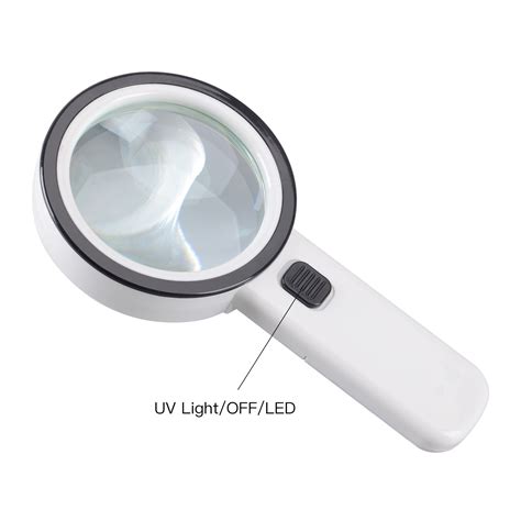 Extra Large Handheld Strong Magnifying Glass With 12 Led And Uv Lightxyk 20x 607111716716 Ebay