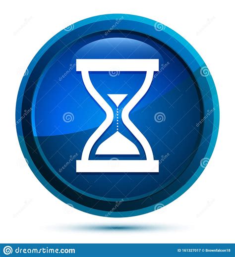 Timer Sand Hourglass Icon Elegant Blue Round Button Illustration Stock Vector Illustration Of