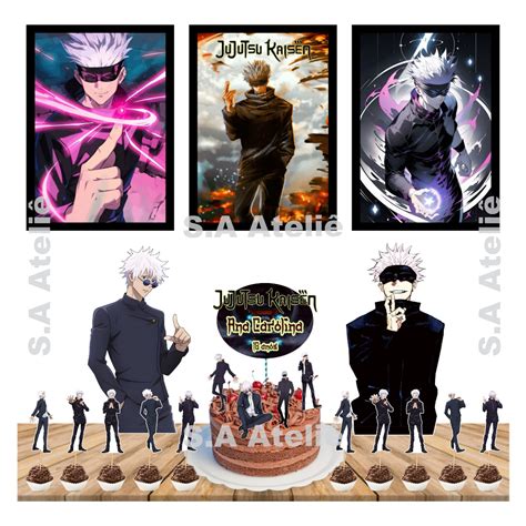 Kit Festa É só um Bolinho Jujutsu kaisen Gojo Shopee Brasil