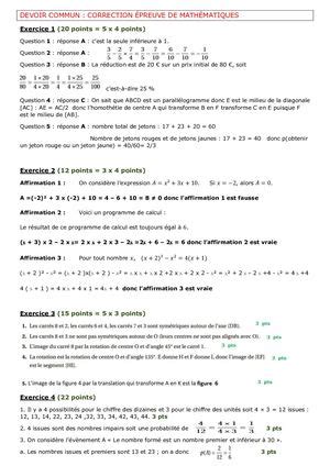 Calam O Correction Devoir Commun Janvier