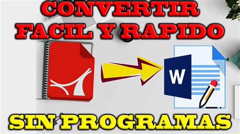 Como Convertir Un PDF A WORD De Manera FACIL 2022 Convertir Un