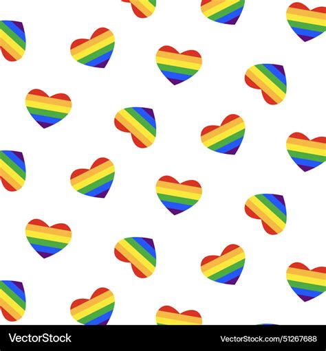 Seamless Pattern Lgbt Rainbow Heart Pride Month Vector Image