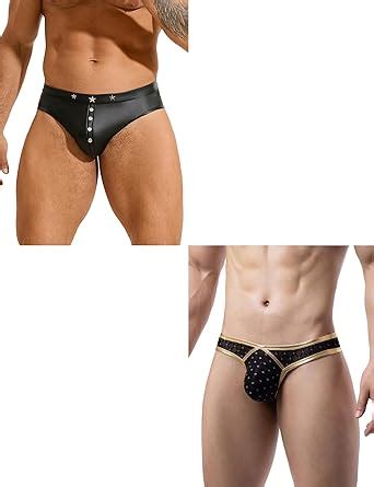 Ohyeahlady Mens Thongs Underwear Sexy Low Rise Jockstrap Bikini Briefs Mesh Bulge Pouch