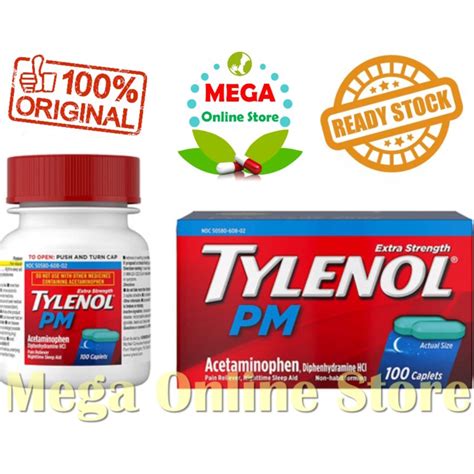 Jual Tylenol Pm Usa Extra Strength Caplets Shopee Indonesia