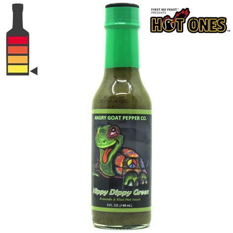 Sauce Hippy Dippy Green Hot Sauce Angry Goat Pepper Co
