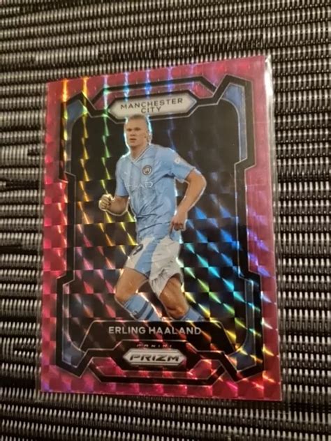 Panini Prizm Premier League Man City Erling Haaland Pink Mosaic