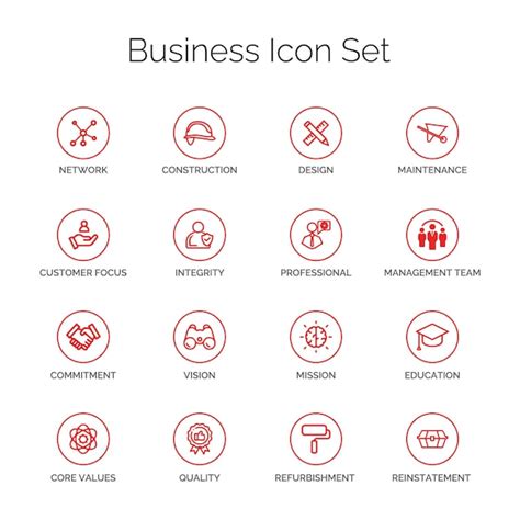 Business Icon Set Vektor Illustrationen Premium Vektor