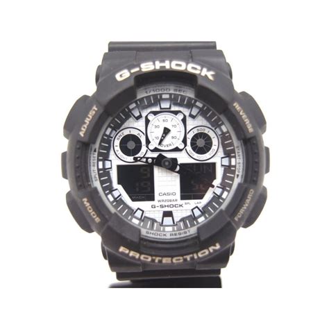 CASIO G SHOCK White and Black Series BIG CASE GA 100BW 腕時計 中古 メンズ