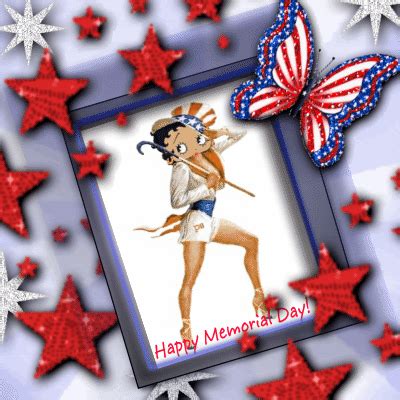 Red Stars Butterfly Memorial Day Betty Boop Image Pictures Photos And