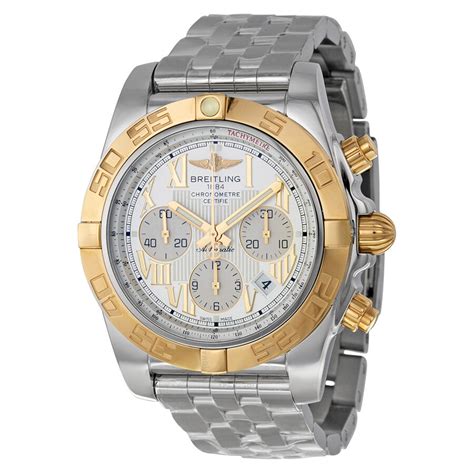 Breitling Chronomat 44 Silver Dial Stainless Steel Mens Watch Cb011012