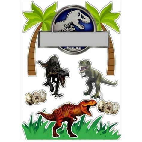 Topo De Bolo Jurassic Park Shopee Brasil