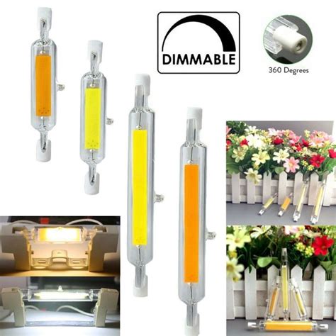 R7s Led Light Bulb 78mm 118mm Dimmable Cob Ceramic Glass Tube Light