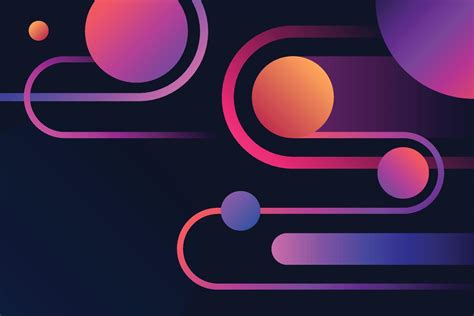 Abstract Geometric Composition With Dynamic Vivid Liquid Circles Lines