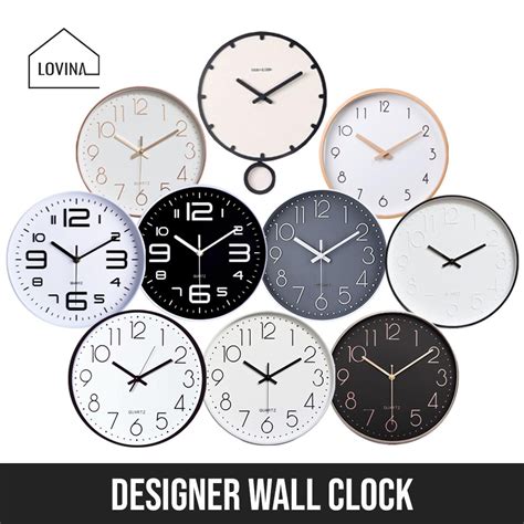 Designer Silent Quartz Movement Wall Quiet Clock 30cm Minimalist Living