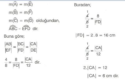 S N F Matematik E Lik Ve Benzerlik Z Ml Sorular