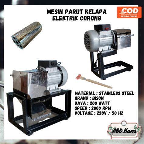 Jual Hans Mesin Parutan Parut Kelapa Elektrik Listrik Corong